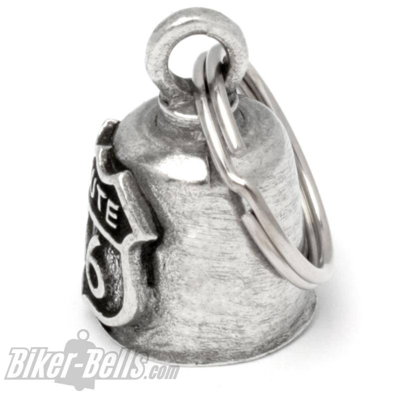 Gremlin Bell mit Route 66 Schild Glücksglocke Motorradfahrer Geschenk Biker-Bell